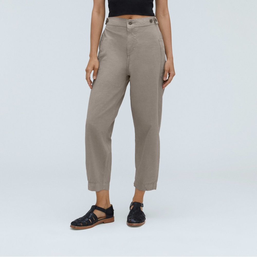 Everlane Fatigue Barrel Pant in Bay Leaf (color in last picture)